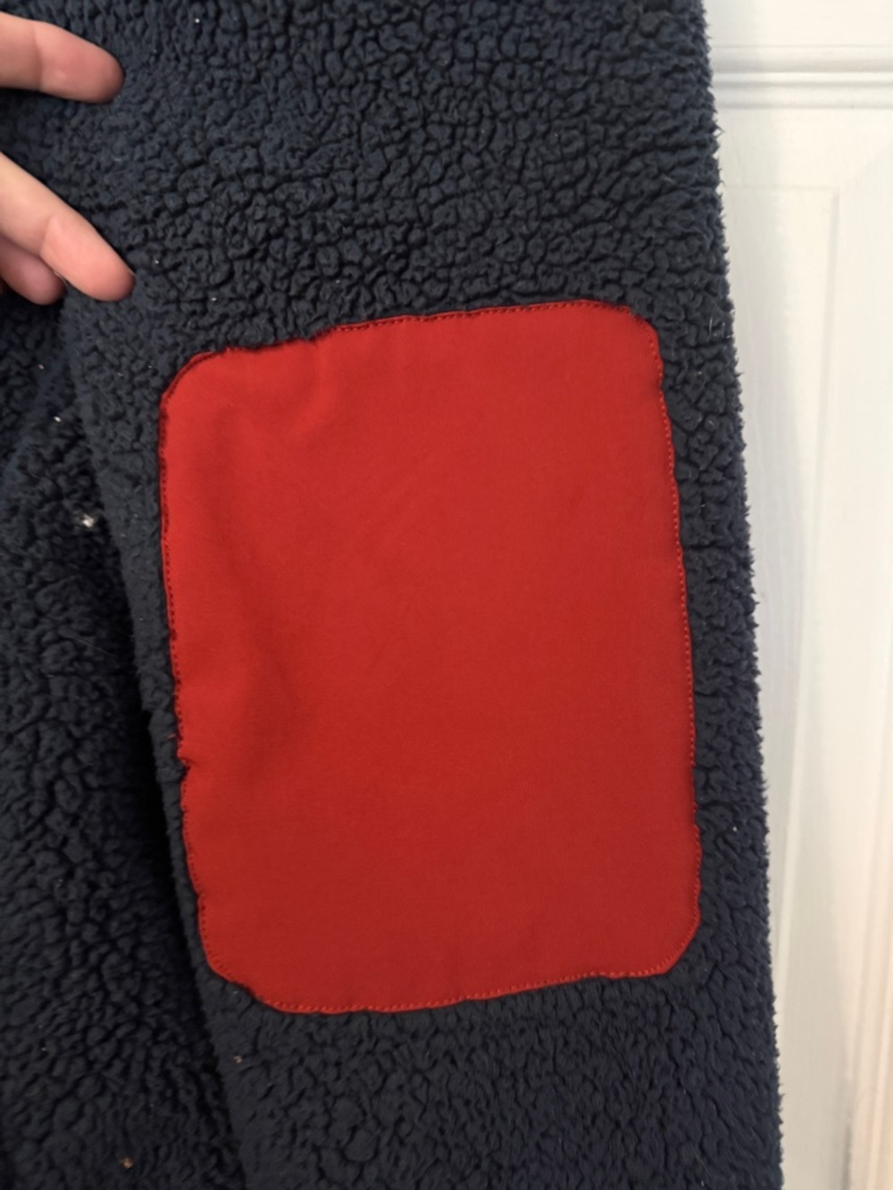 The North Face Navy Sherpa Jacket with Red Trim - Picture 7 of 8
